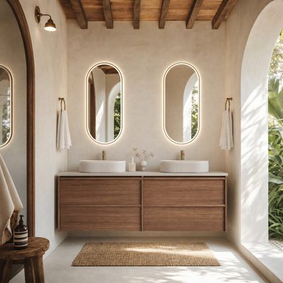 Aulic Venetta Framed Wall Hung 1800mm Vanity Walnut