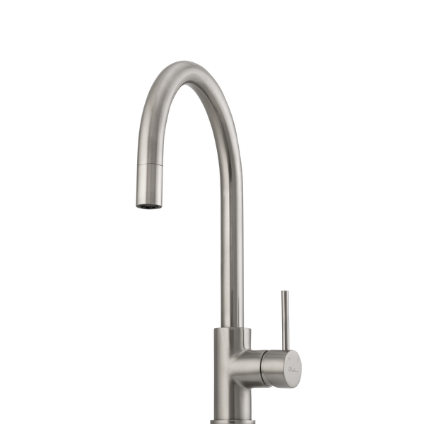 Oliveri Venice Pull Out Goose Neck Mixer Brushed Nickel