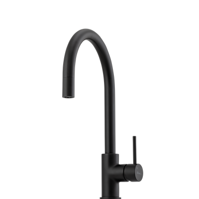 Oliveri Venice Pull Out Goose Neck Mixer Matte Black