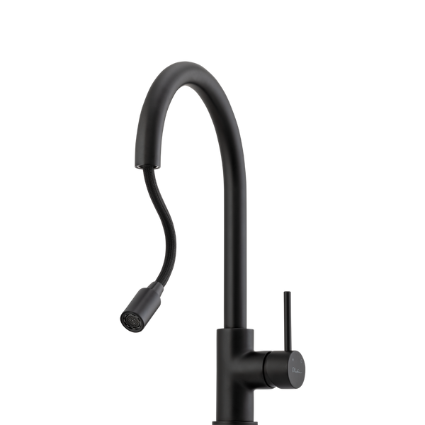 Oliveri Venice Pull Out Goose Neck Mixer Matte Black