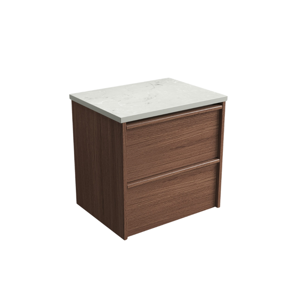 Aulic Venetta Framed Wall Hung 600mm Vanity Walnut