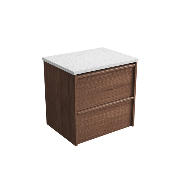 Aulic Venetta Framed Wall Hung 600mm Vanity Walnut