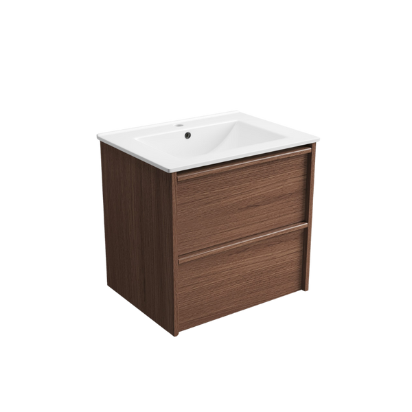 Aulic Venetta Framed Wall Hung 600mm Vanity Walnut