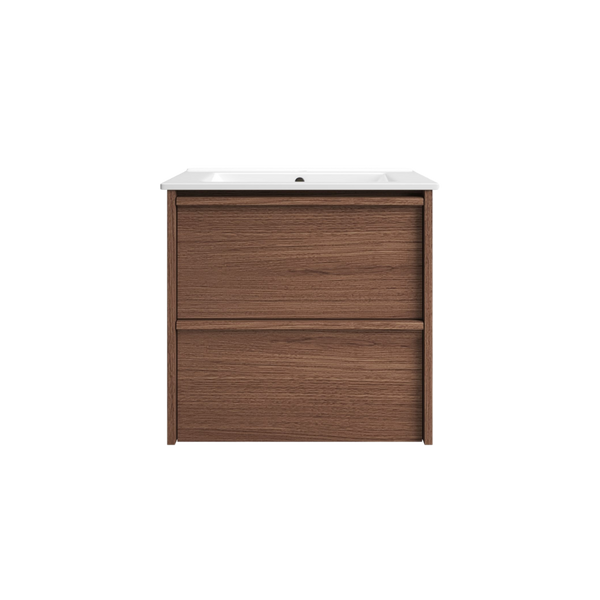 Aulic Venetta Framed Wall Hung 600mm Vanity Walnut