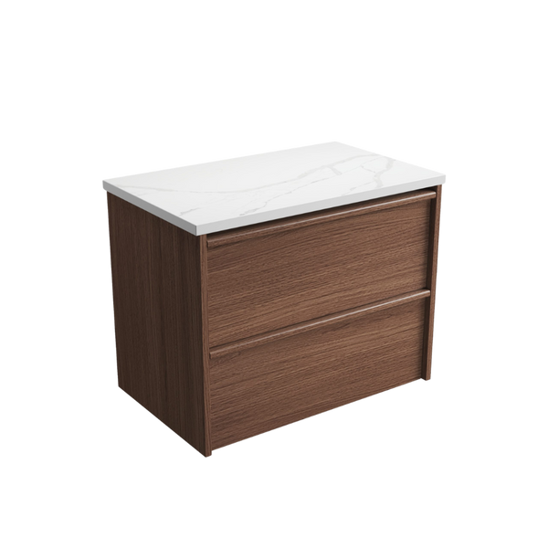 Aulic Venetta Framed Wall Hung 750mm Vanity Walnut
