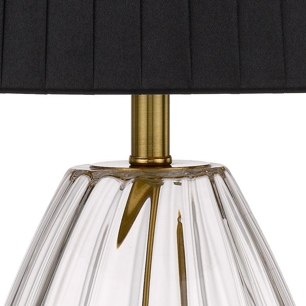 Telbix Veana Table Lamp Antique Gold Clear Black
