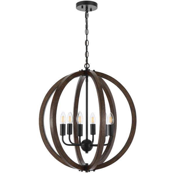 Telbix Vestal 6 Light Pendant Black