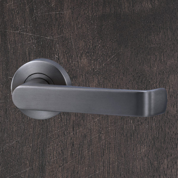 Lockwood Vivid Lever V1 Passage Set with Latch Satin Gunmetal