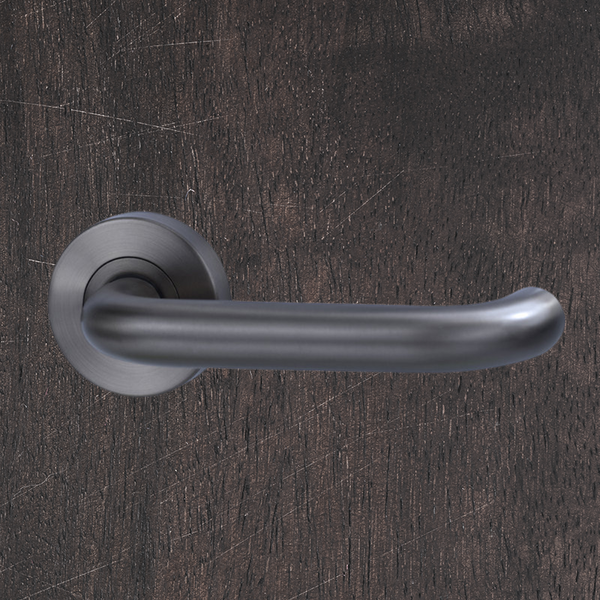 Lockwood Vivid Lever V2 Passage Set with Latch Satin Gunmetal