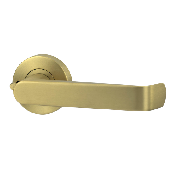 Lockwood Vivid Lever V1 Privacy Set with Latch Satin Brass