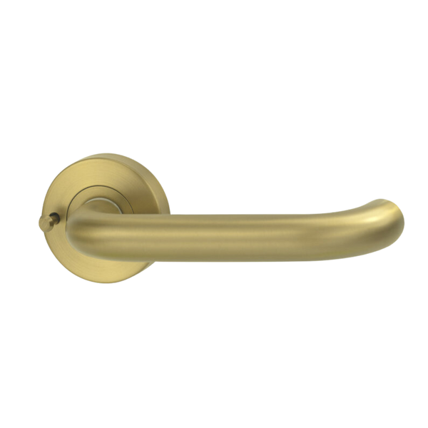 Lockwood Vivid Lever V2 Privacy Set with Latch Satin Brass
