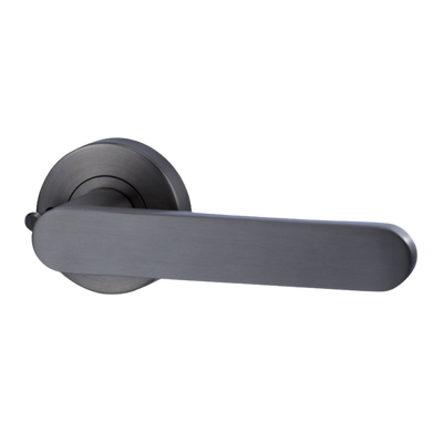 Lockwood Vivid Lever V3 Privacy Set with Latch Satin Gunmetal