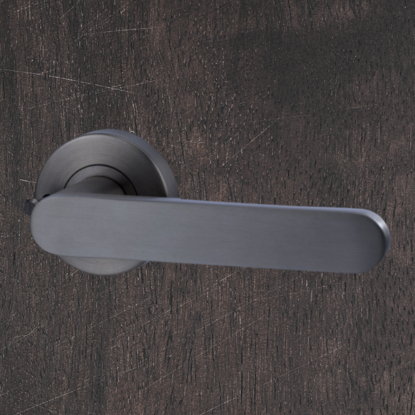 Lockwood Vivid Lever V3 Privacy Set with Latch Satin Gunmetal