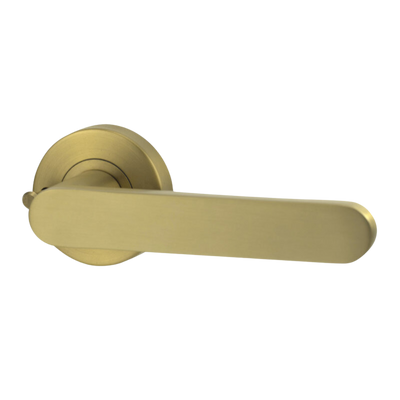 Lockwood Vivid Lever V3 Privacy Set with Latch Satin Brass