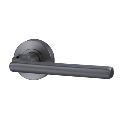 Lockwood Vivid Lever V4 Privacy Set with Latch Satin Gunmetal