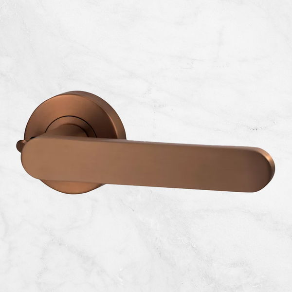 Lockwood Vivid Lever V3 Privacy Set with Latch Satin Bronze
