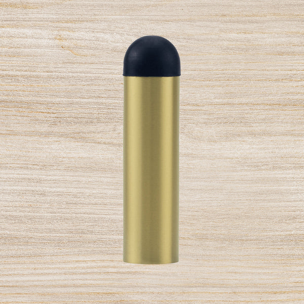 Lockwood Long Cigar Shape Door Stop Satin Brass
