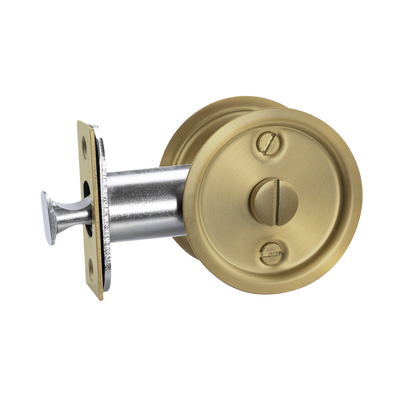 Lockwood Vivid Cavity Slider Privacy Set Satin Brass