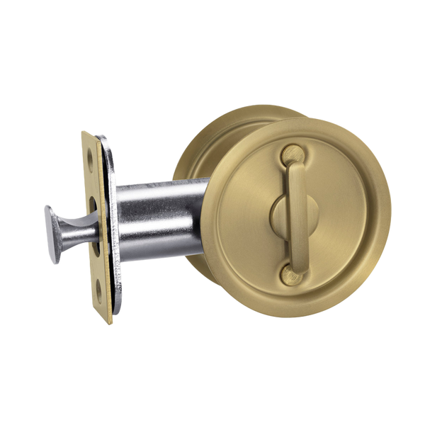 Lockwood Vivid Cavity Slider Privacy Set Satin Brass