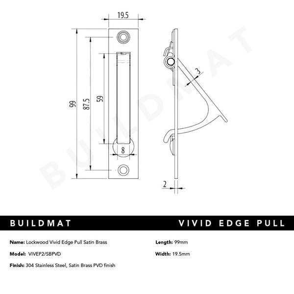 Lockwood Vivid Edge Pull Satin Brass