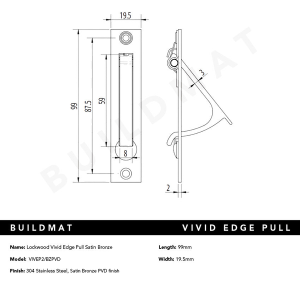 Lockwood Vivid Edge Pull Satin Bronze