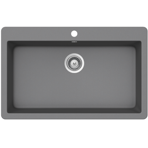 Schock Virtus Large Bowl 1 Tap Hole Croma Grey