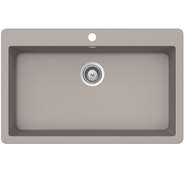 Schock Virtus Large Bowl 1 Tap Hole Concrete Grey