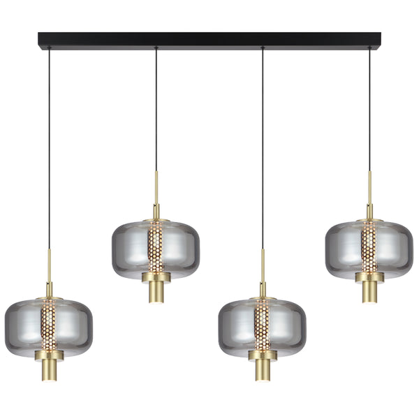 Telbix Volen 4 Light Bar Pendant Black