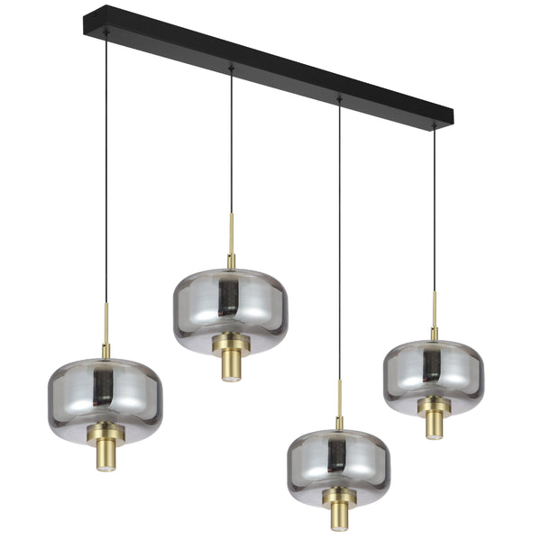 Telbix Volen 4 Light Bar Pendant Black