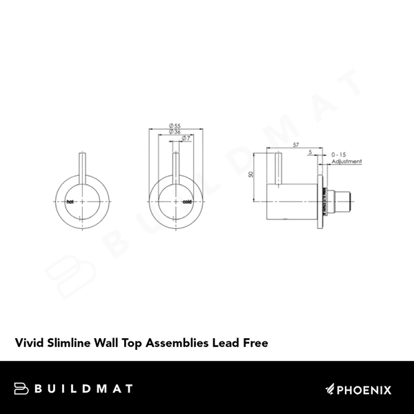Phoenix Vivid Slimline Wall Top Assemblies Lead Free Brushed Carbon