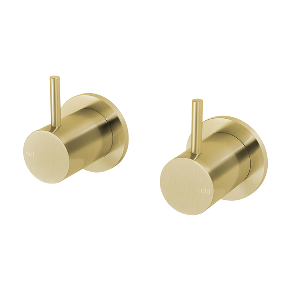 Phoenix Vivid Slimline Wall Top Assemblies 15mm Extended Spindles Brushed Gold