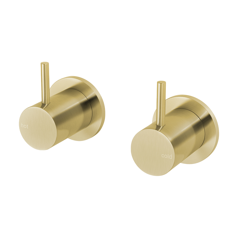 Vivid Slimline Wall Top Assemblies 15mm Extended Spindles Brushed Gold