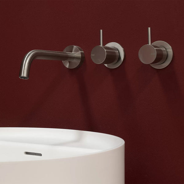 Phoenix Vivid Slimline Wall Top Assemblies 15mm Extended Spindles Lead Free Brushed Nickel