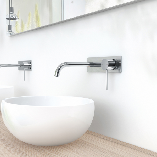 Phoenix Vivid Slimline SwitchMix Wall Basin / Bath Mixer Set 180mm (Complete Kit) Lead Free Chrome