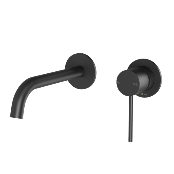 Phoenix Vivid Slimline SwitchMix Wall Basin / Bath Mixer Set 60mm Backplates (Fit-Off Kit Only) Lead Free Matte Black