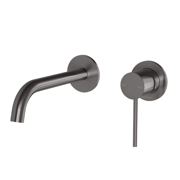 Phoenix Vivid Slimline SwitchMix Wall Basin / Bath Mixer Set 60mm Backplates (Fit-Off Kit Only) Lead Free Brushed Carbon