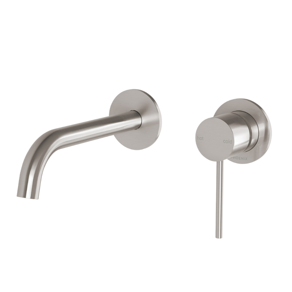 Phoenix Vivid Slimline SwitchMix Wall Basin / Bath Mixer Set 60mm Backplates (Fit-Off Kit Only) Lead Free Brushed Nickel