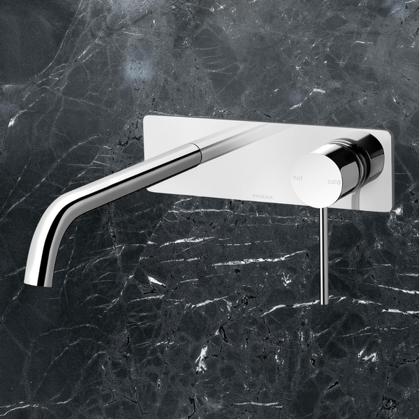 Phoenix Vivid Slimline SwitchMix Wall Basin/Bath Mixer Set 230mm (Complete Kit) Chrome Lead Free