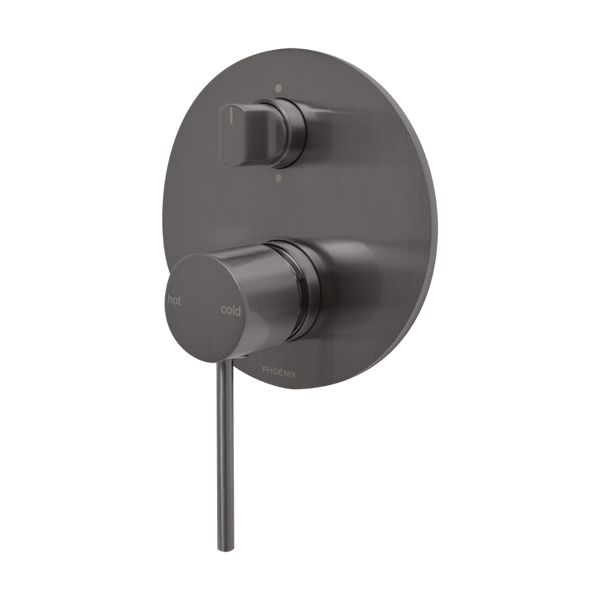 Phoenix Vivid Slimline SwitchMix Shower/Bath Diverter Mixer (Complete Kit) Brushed Carbon Lead Free