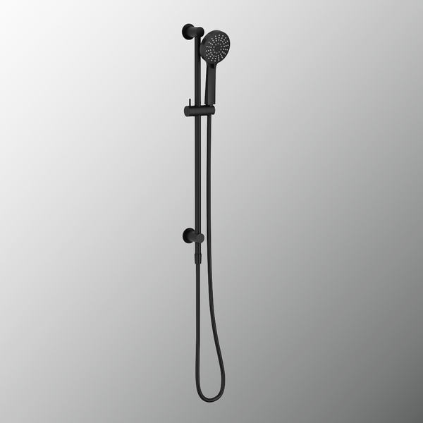 Phoenix Vivid Slimline Water Through Rail Shower Matte Black