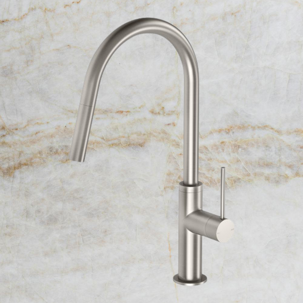 Phoenix Vivid Slimline Brushed Nickel Pull Out Sink Mixer
