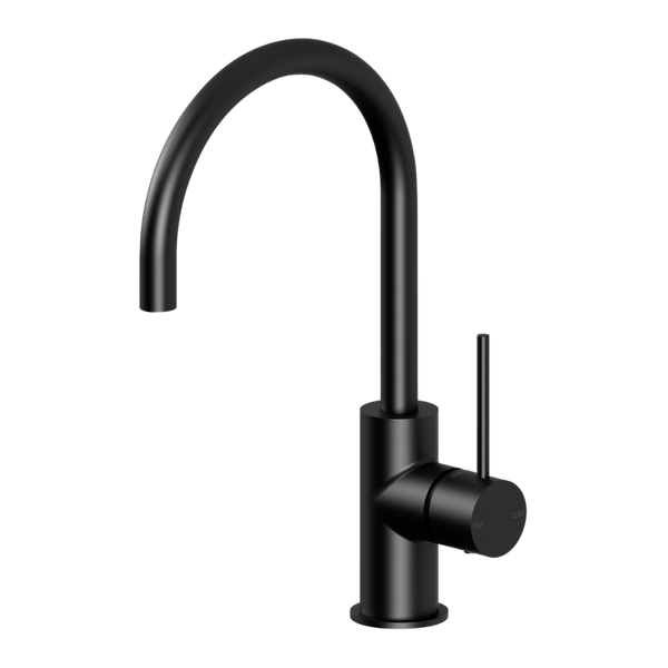 Phoenix Vivid Slimline Matte Black Sink Mixer 160mm Gooseneck