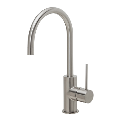 Phoenix Vivid Slimline Brushed Nickel Sink Mixer 160mm Gooseneck