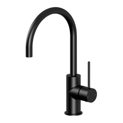 Vivid Slimline Matte Black Sink Mixer 160mm Gooseneck