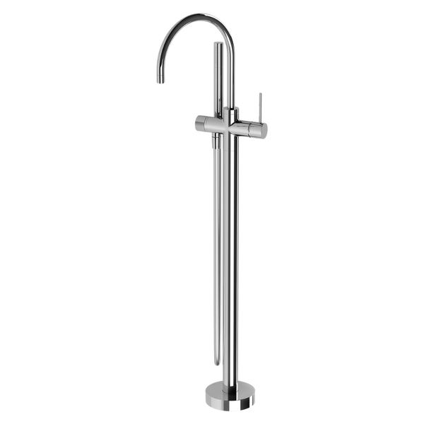 Phoenix Vivid Slimline Floor Mounted Bath Mixer with Hand Shower Chrome