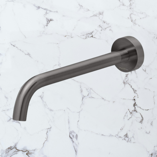 Phoenix Vivid Slimline Basin Outlet 230mm Curved Lead Free Brushed Carbon