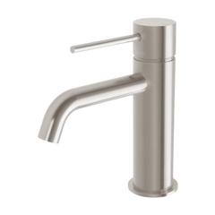 Phoenix Vivid Slimline Basin Mixer Curved Outlet Lead Free Brushed Nickel