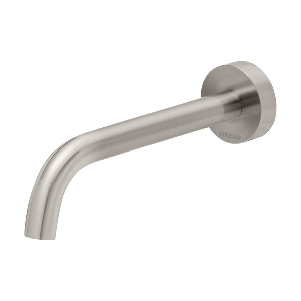 Phoenix Vivid Slimline Wall Basin Outlet 180mm Curved Lead Free Brushed Nickel