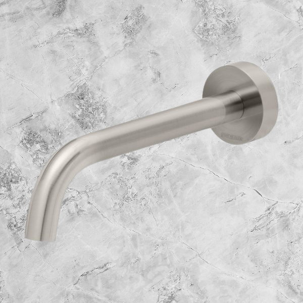 Phoenix Vivid Slimline Wall Basin Outlet 180mm Curved Lead Free Brushed Nickel