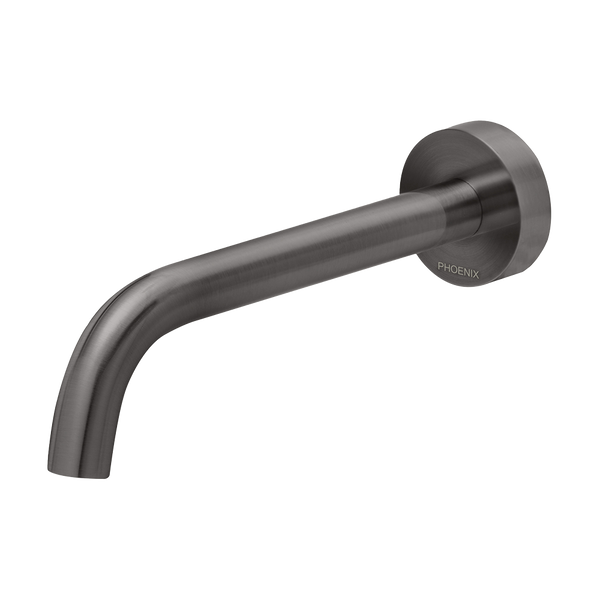 Phoenix Vivid Slimline Wall Bath Outlet 180mm Curved Brushed Carbon